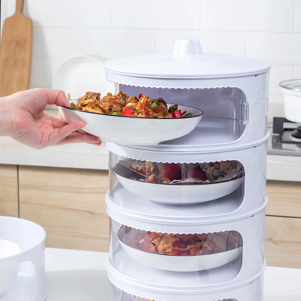 Pregledna Stackable Hrane Izolacijo Pokrova Prah Dokaz Prenosni za Dom Kuhinja Kuhinja Shranjevanje & Organizacije prihranite prostor