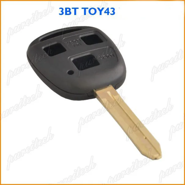PREISEI 25pieces/lot 3 gumb za črno avto daljinski ključ fob lupine primeru zamenjave za toyota toy43 rezilo