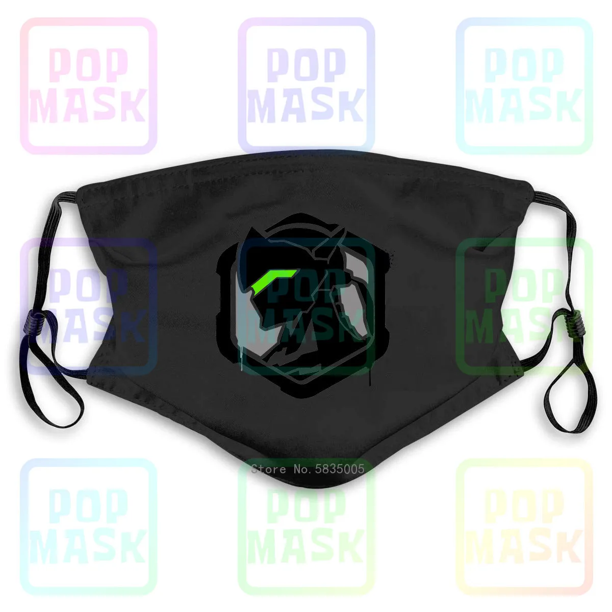 Premium Overwatch Genji Spray Umetnine Stroj za Večkratno uporabo Masko z 2Pcs PM2.5 Filtri 5 Plasti