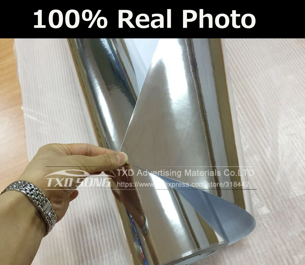 Premium Visoko raztegljiva zrcalno srebrna Chrome Ogledalo upogljiv Vinil Zaviti Stanja Roll Filma chrome ogledalo vinilne nalepke