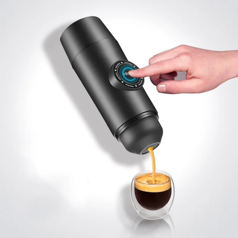 Prenosni aparat za Kavo, Mini Espresso Polnilni aparat za Kavo na prostem traveBuilt-Baterije Vroče/Hladno stiskanje v Prahu&Kapsula
