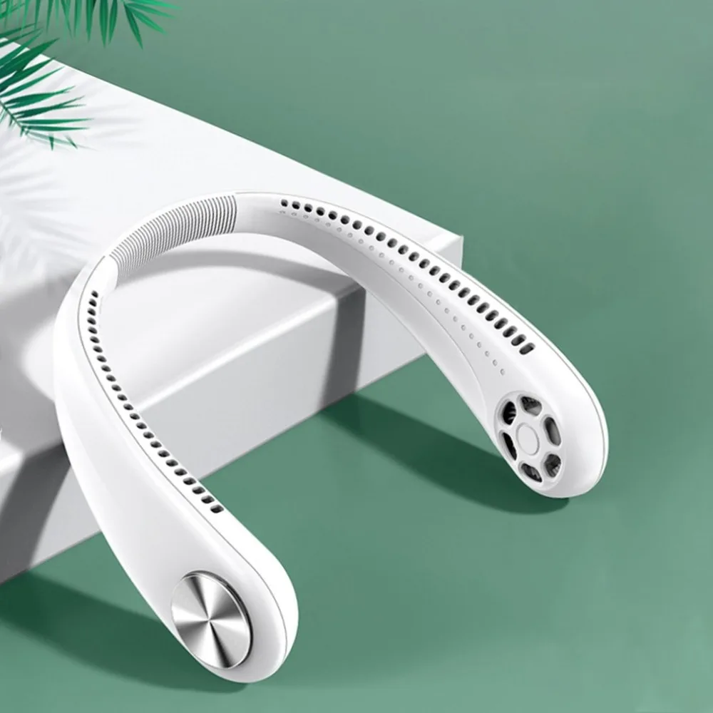 Prenosni Bladeless 360-stopinjski Hlajenje Ogrlica Fan Roke Prosto Visi Vratu Zračnega Hladilnika USB Polnilne Ventilatorji