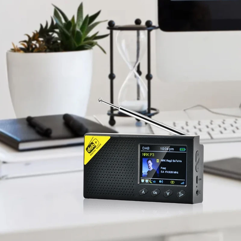 Prenosni Bluetooth 5.0 Digitalni Radio DAB/DAB+ in Sprejemnik FM za ponovno Polnjenje Lahki Home office Radio