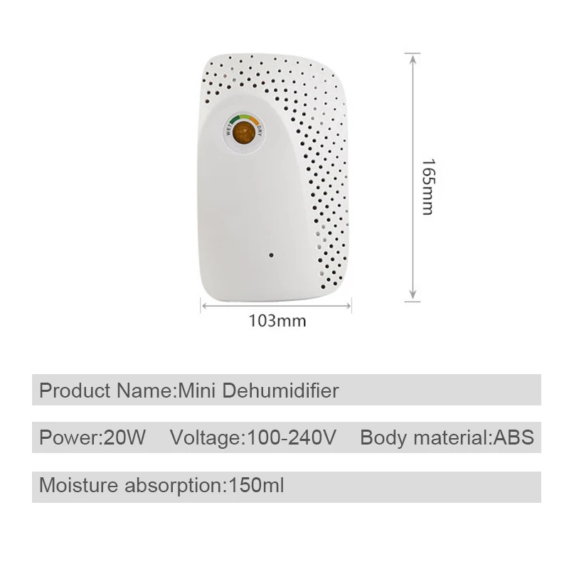 Prenosni Dehumidifier Električni Zraka za Lase Pralni Inteligentni Vlago Absorbirajo Dehumidifier za Domačo Omaro Naslonjač Nizka raven Hrupa