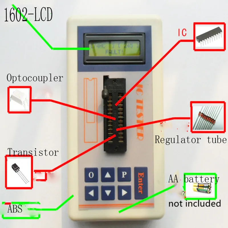 Prenosni Integrirano vezje tester IC izpraševalec tranzistor Meter online vzdrževanje Digitalni LED ic tester