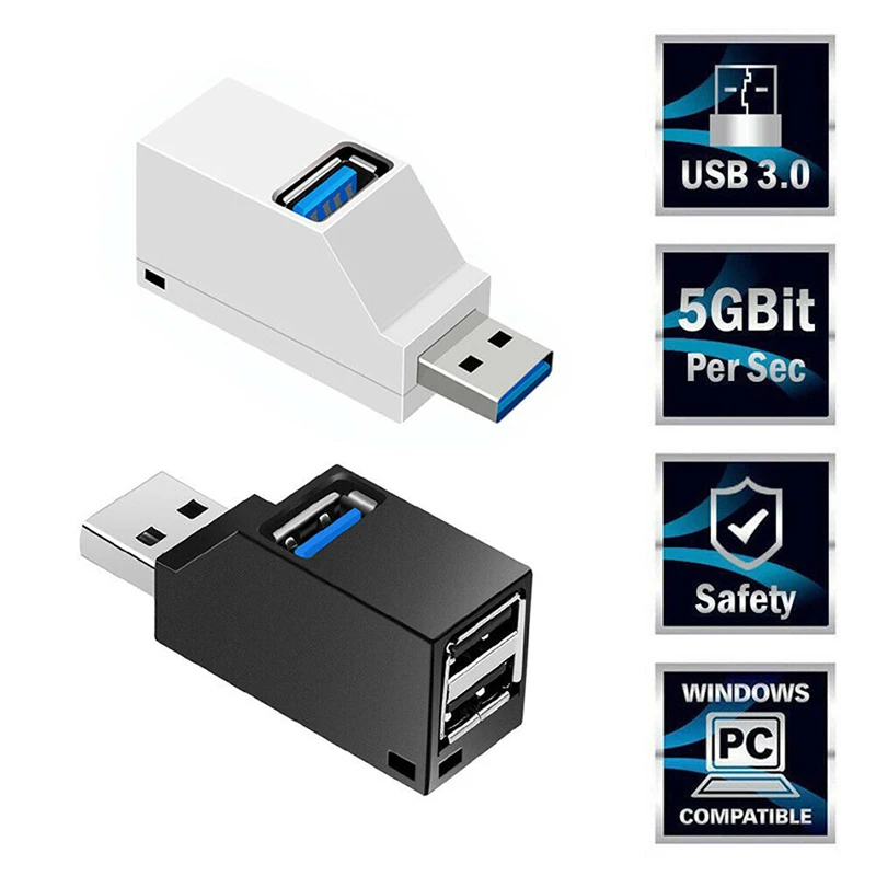Prenosni Mini USB 2.0 USB 3.0 HUB Razdelilnik 3 Vrata Extender High Speed USB HUB Extender za Prenosni RAČUNALNIK Macbook Telefon Tiskalnik