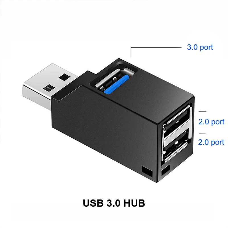 Prenosni Mini USB 2.0 USB 3.0 HUB Razdelilnik 3 Vrata Extender High Speed USB HUB Extender za Prenosni RAČUNALNIK Macbook Telefon Tiskalnik