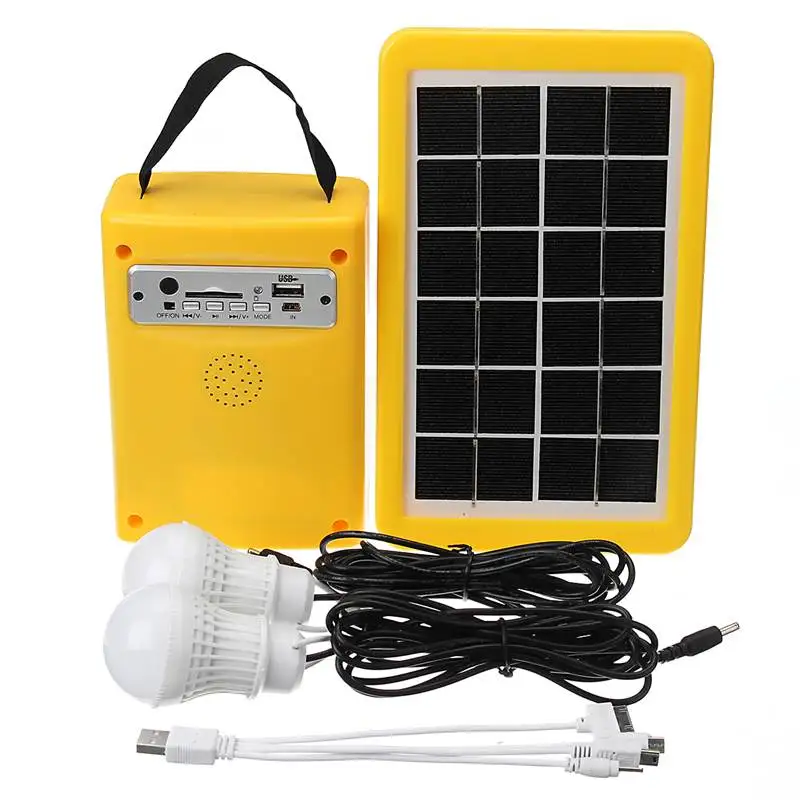 Prenosni Sončne celice za Polnjenje Moč Generatorja Sistem Doma, Zunanja Razsvetljava za 2 LED Žarnice Sončni Generatorji