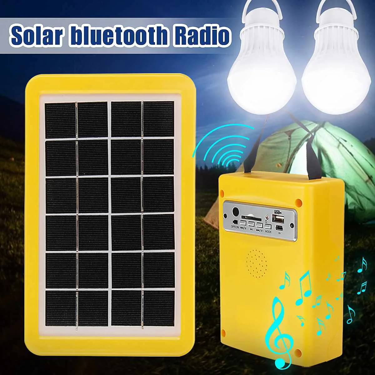 Prenosni Sončne celice za Polnjenje Moč Generatorja Sistem Doma, Zunanja Razsvetljava za 2 LED Žarnice Sončni Generatorji