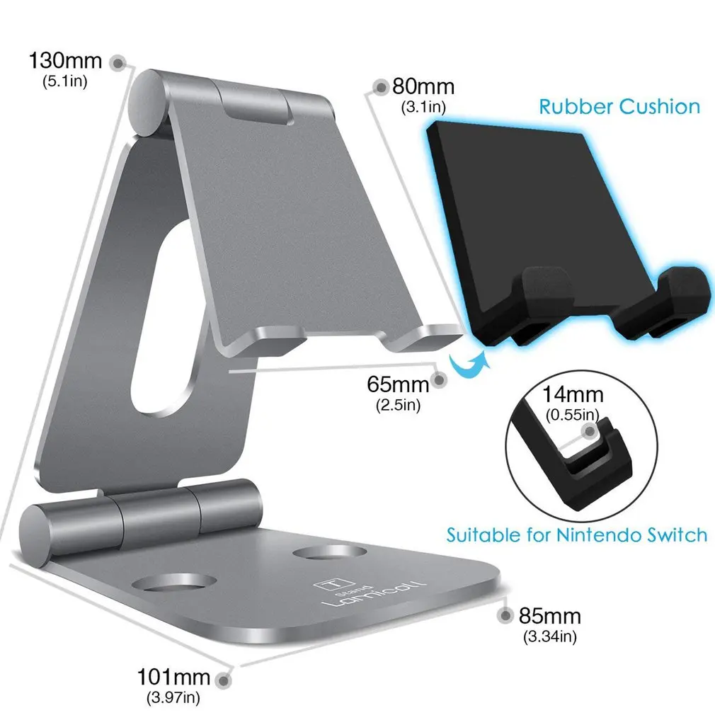 Prenosni Telefon Stojalo za iPhone X 8 Prenosni Aluminij Zlitine Nastavljiv Namizno Dock Nosilec za iPad Stikalo Tablet Stojalo