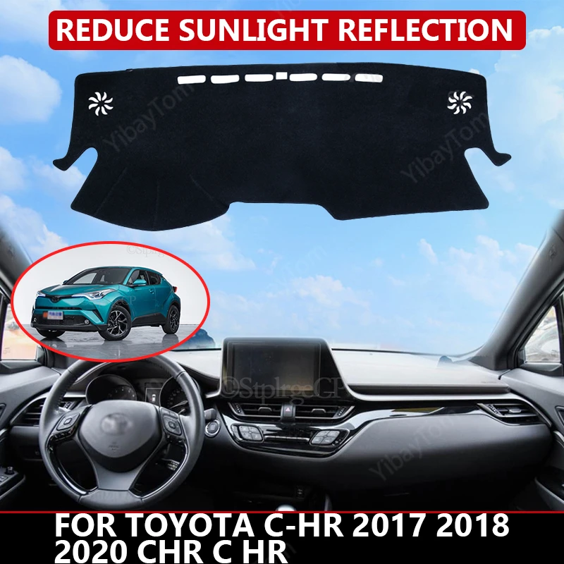 Preproga Dash mat Toyota C-HR 2017-2020 CHR C VP Auto nadzorni Plošči Žamet Pokrov Črne bloki prahu zmanjšuje hrup avto dodatki