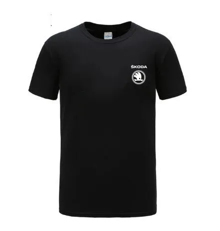 PREPROSTO CLERER AVTOMOBILA SKODA LOGOTIP T-shirt kratek rokav Bombaž Moški majica s kratkimi rokavi Nova