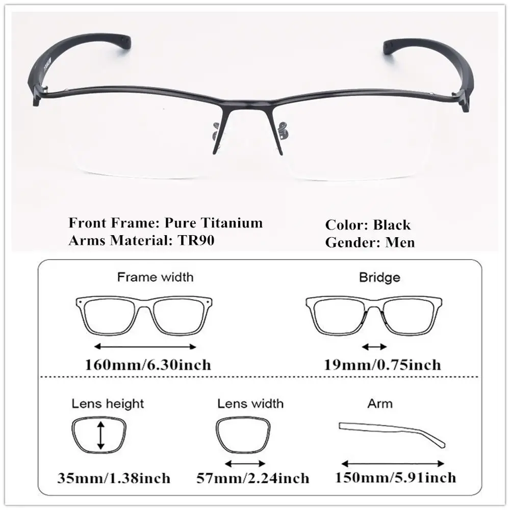 Prevelik Optična Očala Okvirji Moških Računalnik Očala Ženske Čistega Titana Kvadratnih Slog Oculos De Grau