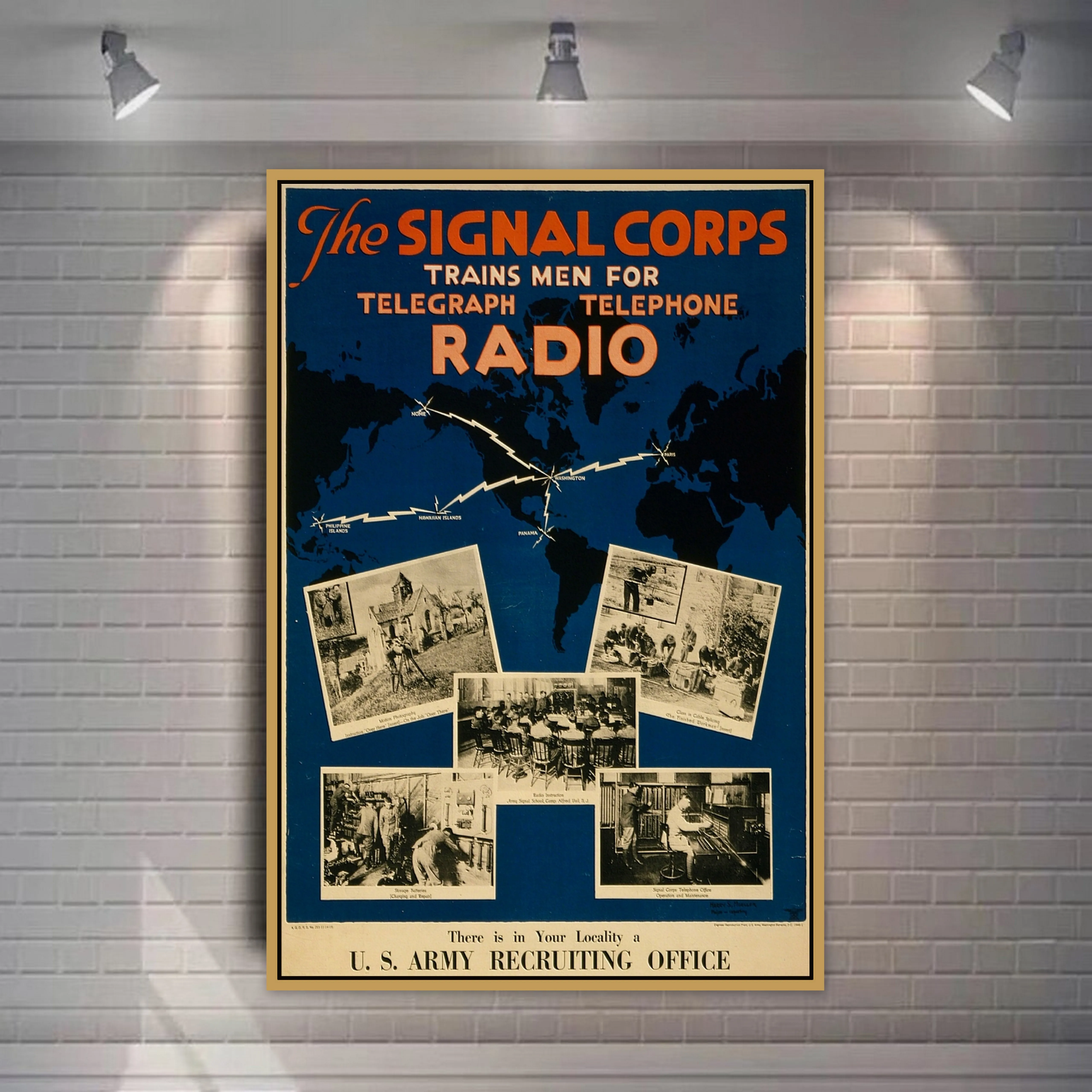 Pridružite se Signal Corps Oglas Retro Vintage Plakat Steno Fotografije Wall Art Soba Dekor Platno, Tisk