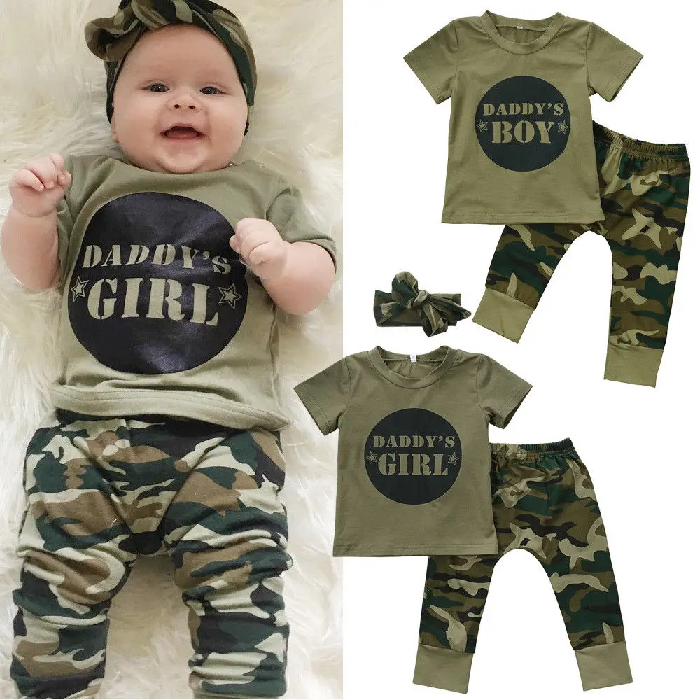 Prikrivanje Kulturne T-majica, Hlače, Obleke za Baby Girl Boy 'Očka 's Boy Girl 