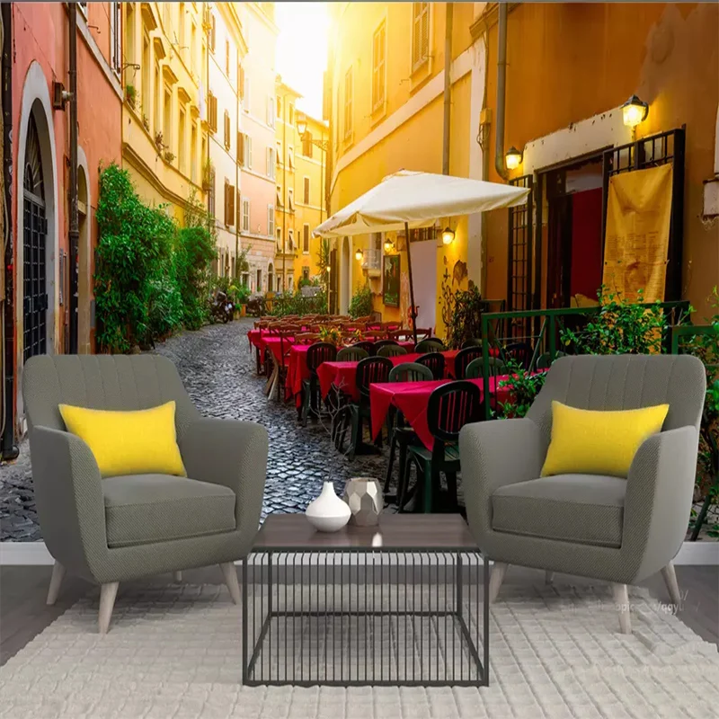 Prilagodite katero Koli Velikost Zidana Ozadje Rim je Mesto, Street View 3D Stenske Krpo Restavracija, Kavarna Spalnica Nepremočljiva De Papel Parede Tapety