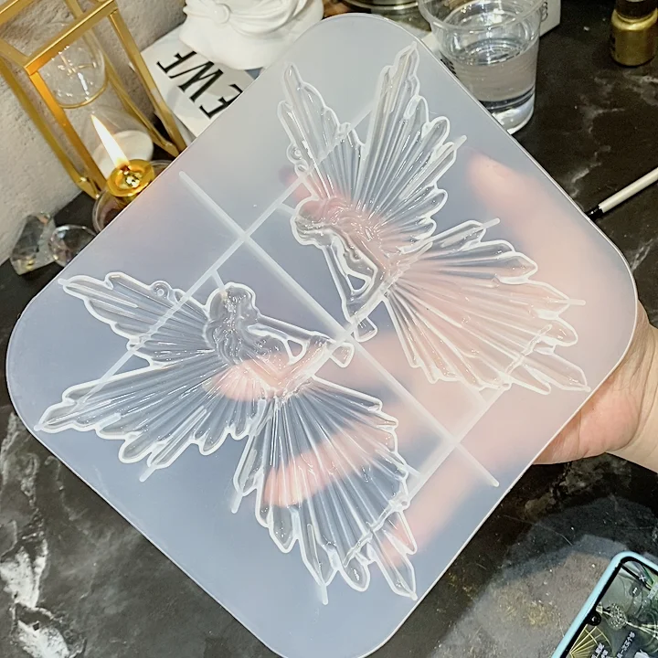 Priljubljena DIY UV Smolo Plesni Pravljice Angel Epoksi Smolo Plesni Silikonske Kalupe za Izdelavo Nakita Dekoracijo