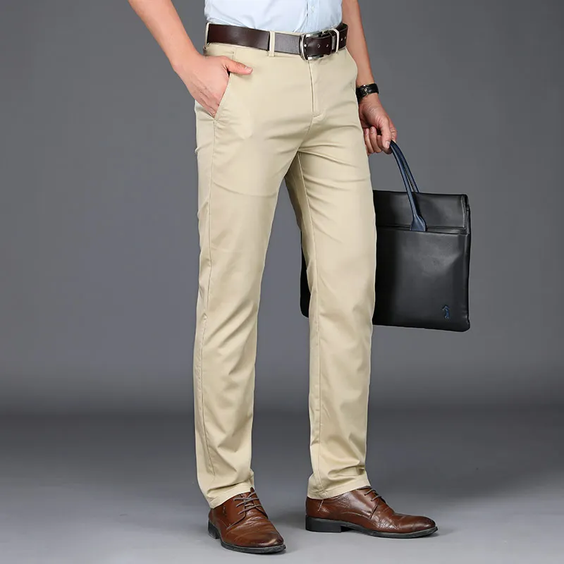 Priložnostne Hlače za Moške, visoke kakovosti blagovne znamke podjetja hlače moški redno fit straight bombaža moške hlače, plus velikost 40 42