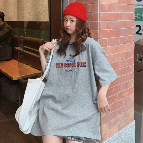 Priložnostne Svoboden Moda Osnovne Pismo Natisnjeno Vse Tekme Oversize College Veter Ulica Vroče Prodaje Ženske Ženski Kratek Rokav T-majice