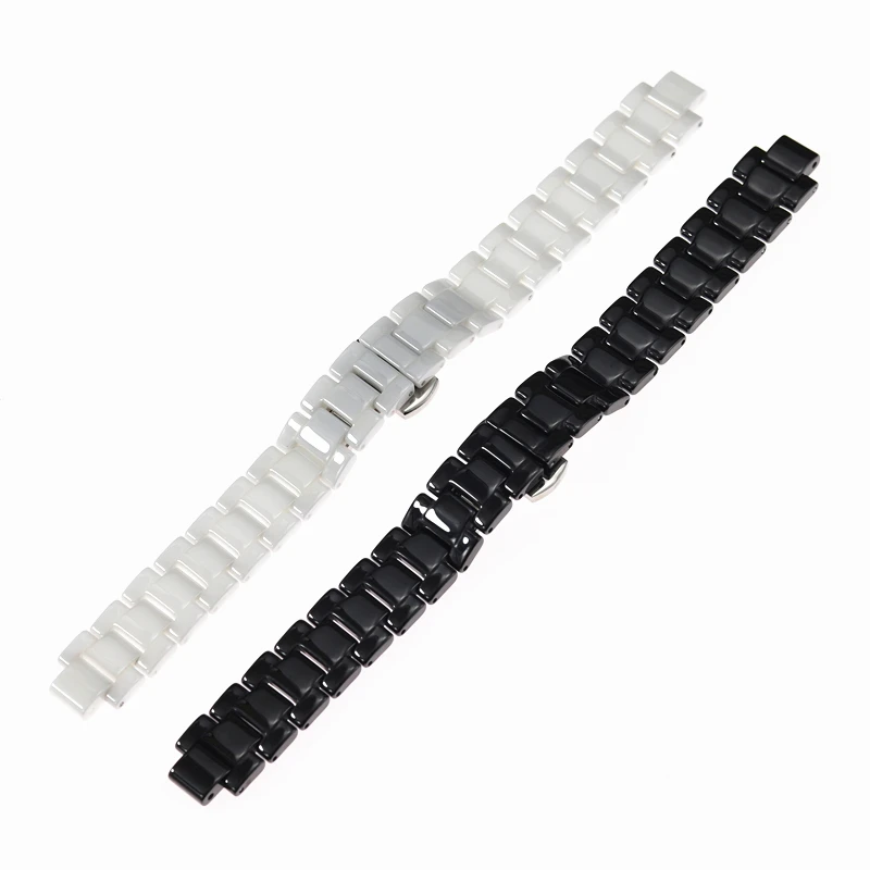 Primerna za digitalni katastrski načrt Y Donna ženske bele keramične watch trak zapestnica konveksna vmesnik 8 mm 14 mm širok pas pasu Manžeta