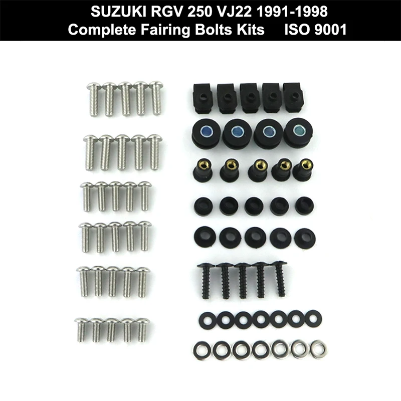 Primerni Za Suzuki RGV 250 VJ22 1991-1998 Skupaj Oklep Vijaki Komplet Prekrivala Vijaki Posnetke, Matice, Vijaki iz Nerjavečega Jekla RGV250 VJ22
