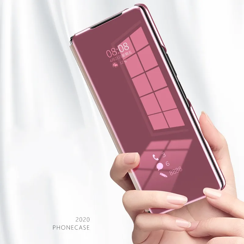 Primerom ogledalo Za Samsung Galaxy Ž Krat 2 5G W21 W20 Prevleka Smart Flip PU Usnje Oporo Shockproof Telefon Kritje Za Z 2 Krat