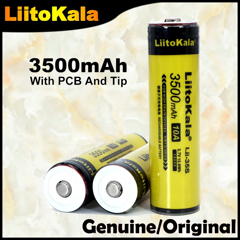 Pristen 1-10PCS LiitoKala Lii-35S 18650 baterijo 3,7 V litij-ionska 3500mAh litijeva baterija primerna za svetilko PCB varstvo
