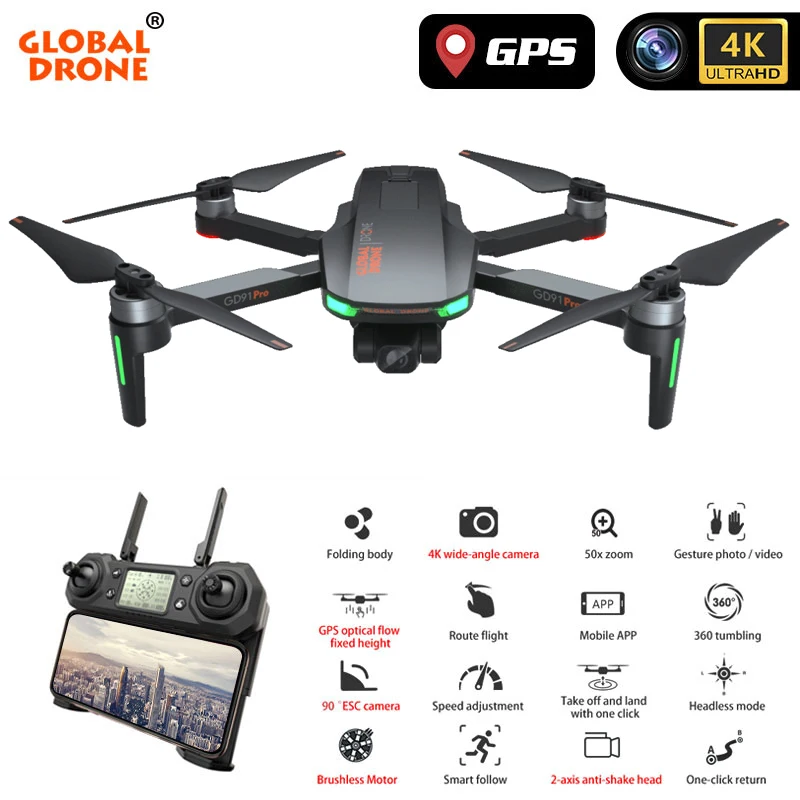 Profesionalni GPS Brnenje 4K s Kamero HD Nastavljiv Gimbal Menoj, Wifi Quadrocopter Samodejno se Vrnete Domov Dron