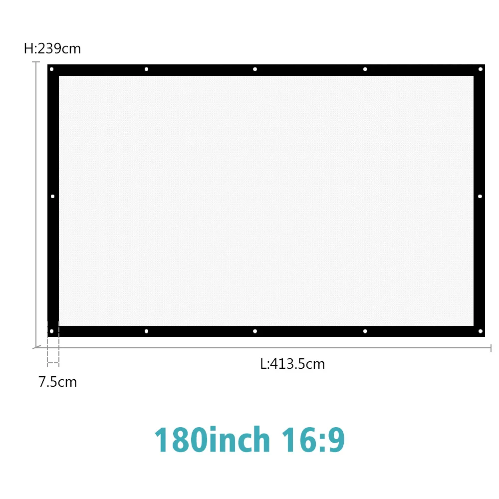 ProGaga Projekcijski Zaslon 180/200/250/300 palčni Platno, Velik Zaslon za Sony XGIMI BenQ Optoma HD 3D Kino Projektor Zavese