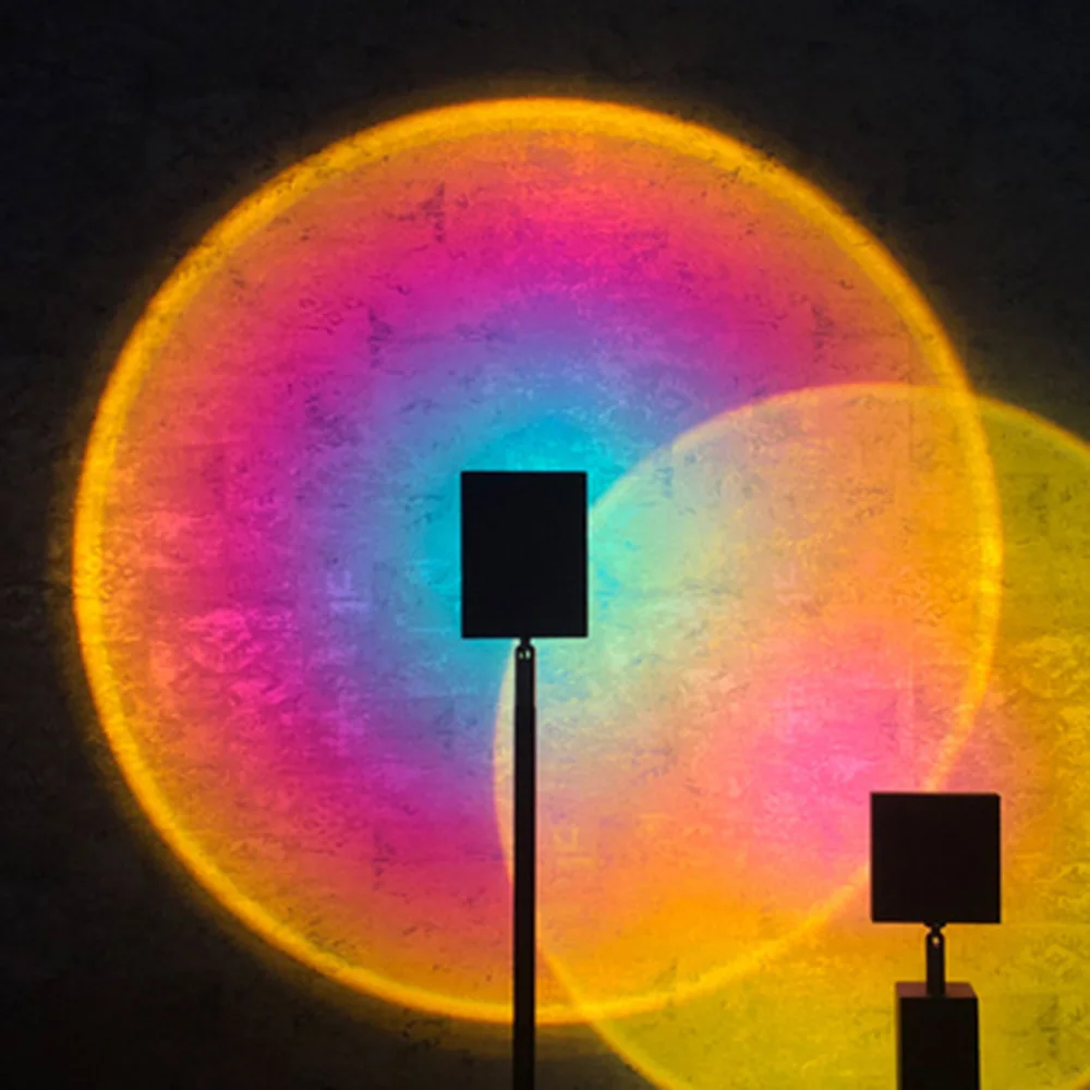 Projekcija Lučka dnevno Sobo Ustvarjalne Osebnosti Ozadju Dekoracijo Sten Talne Svetilke Navpično Projekcijo Mavrične Svetlobe