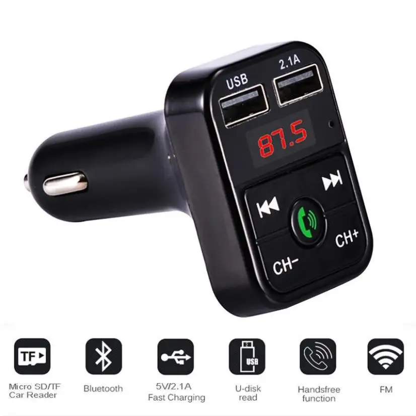Prostoročno transmisor fm bluetooth car Kit, FM radijski Oddajnik Avto MP3 Player, USB Polnilec za Hitro Polnjenje Mobilnega Telefona modulator