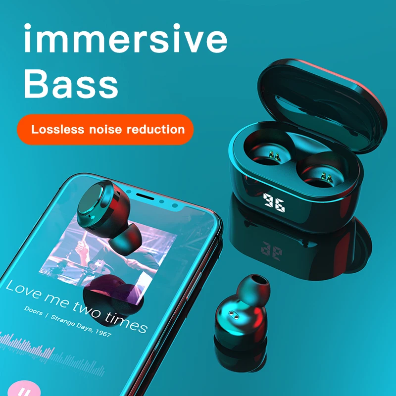 Prostoročno uporabo Bluetooth 5.0 TWS Slušalke Brezžične Čepkov Nepremočljiva 3D Stereo Z Micophone V Uho Gaming Šport šumov