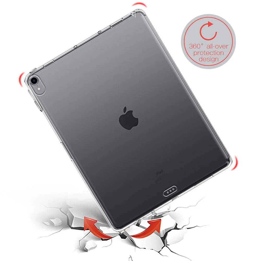 Prozoren Pokrov Primeru Za Apple iPad Pro 11 & Za 12,9 2018 Slim Silicij Mehko TPU Tablični Računalnik Primeru Absorpcije Za iPad Pro 11