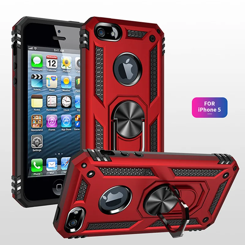 Prst Magnetni Obroč Imetnik Primeru Telefon Za iPhone 5 5S SE Anti-Padec Shockproof Mehko Rob Oporo Oklep Telefon Vrečko Primeru Fundas