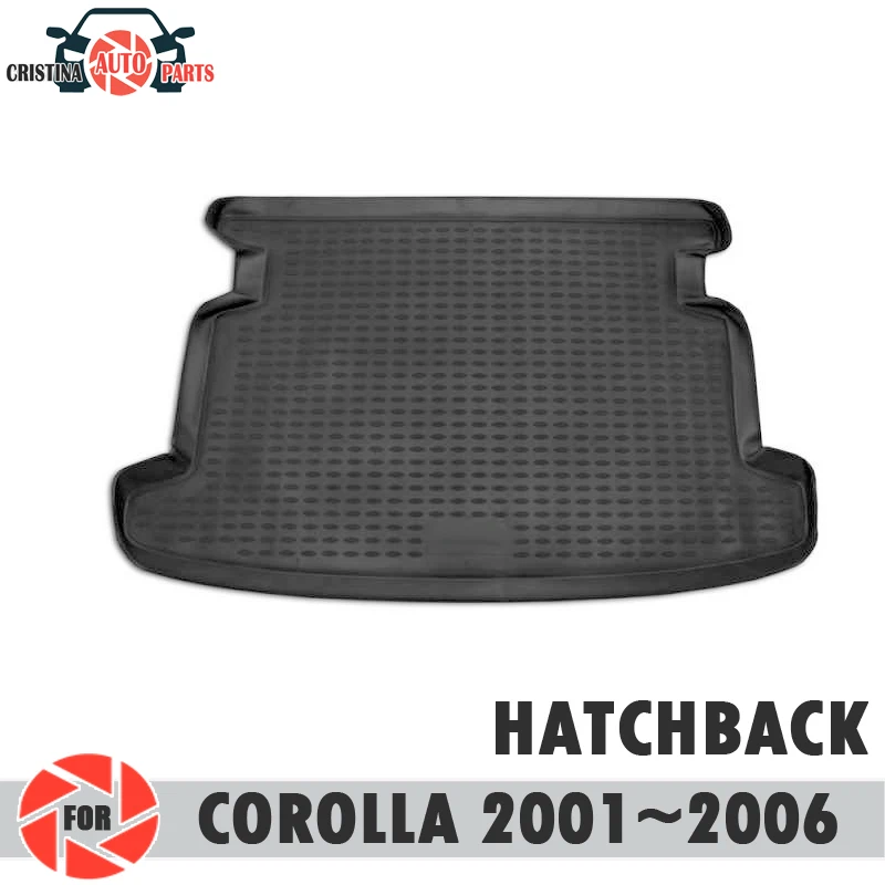 Prtljažnik mat za Toyota Corolla 2001~2006 HATCHBACK trunk talne preproge ne zdrsne poliuretan umazanijo zaščito notranjosti avtomobila styling