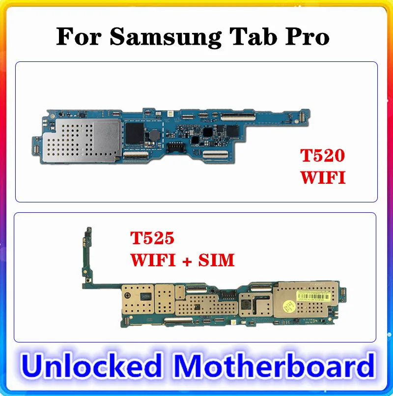 Prvotne Matično ploščo Za Samsung Galaxy Tab Pro T520 T525 16GB Mainboard WiFi / SIM Android OS Logiko Odbor S Čipi