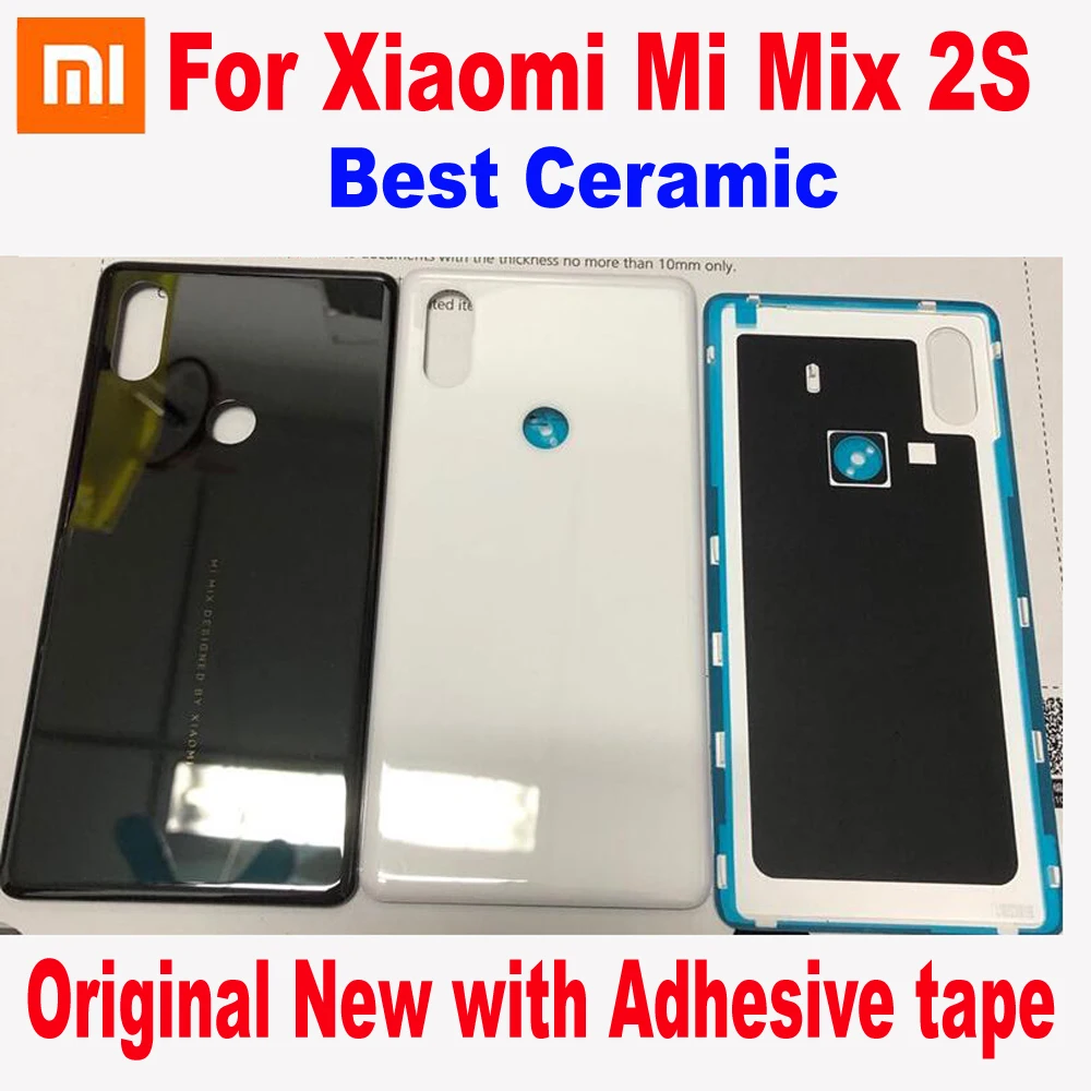 Prvotne Novo Nazaj Pokrov Baterije, Ohišje Vrata Za Xiaomi Mix 2S mix2S Mi Mix 2S Telefon Keramični Pokrov Zadaj Primeru z Lepilom