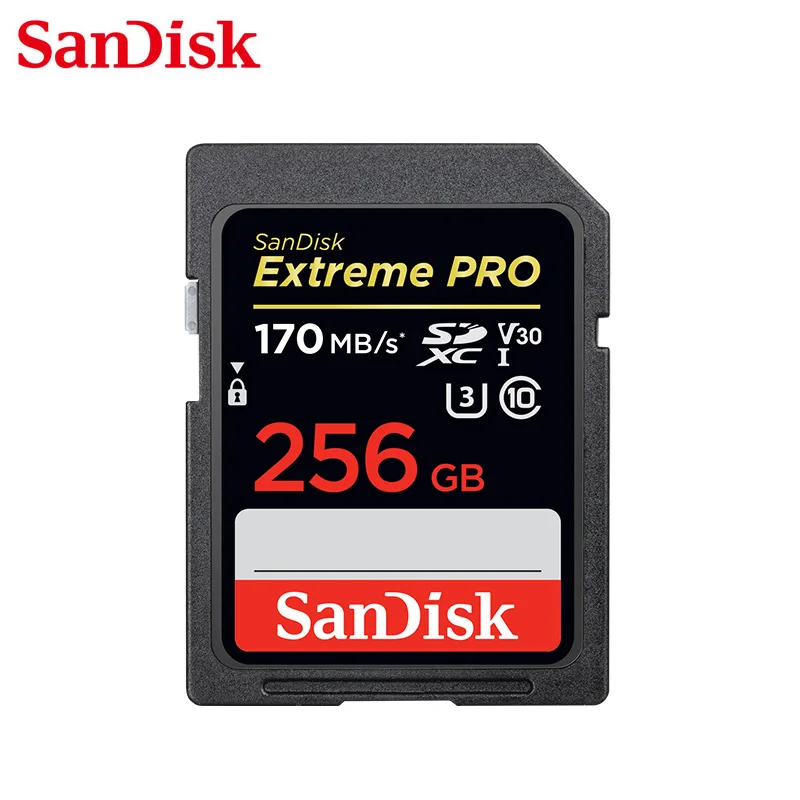 Prvotne SanDisk Extreme PRO Preberite Hitrost 170MB/S Skladiščenje 64GB 128GB 256GB V30 UHS-I kartica SD Pomnilniška Kartica Za Full HD Kamere