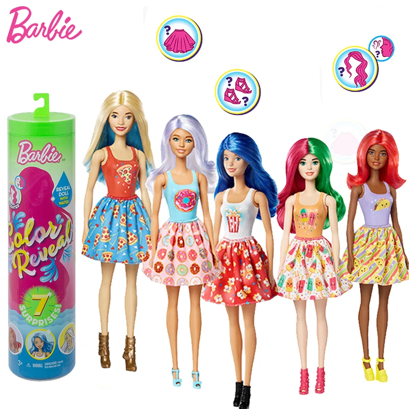 Prvotni Barbie Barve Razkrivajo Lutka Princesa Boneca Ličila Igrače za Otroke, Dekleta Otroška Igrače Oprema Barbie Lutka Slepo Polje
