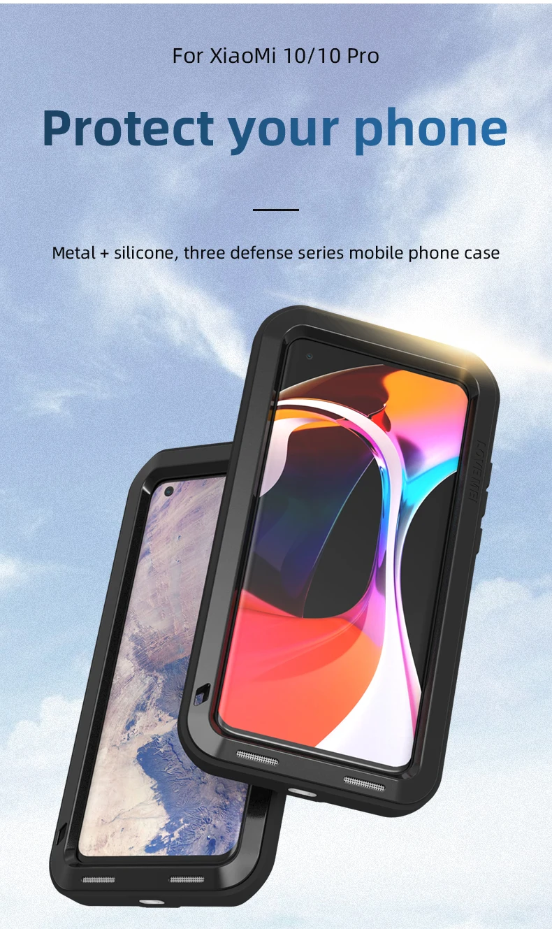Prvotno LJUBEZEN MEI Močan Primeru Za Xiaomi Mi 10 5 G Kovinski Oklep Šok Umazanijo Dokaz Telefon Primerih Za Xiaomi Mi10 Pro 6.67 palčni 5G