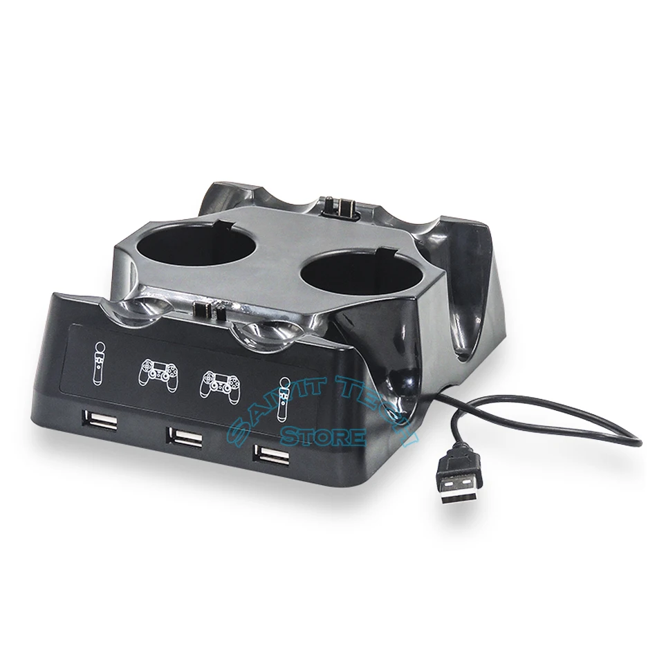 PS4/PS MOVE/PS VR Gampad polnilno Postajo, 2 LED Zaslon Multi-funkcijo Dual Controller polnjenje Dock za Sony PS4 &Slim&Pro