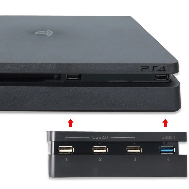 PS4 Slim SREDIŠČE za Udobno s Sony Konzole Playstation 4 1 USB 3.0 + 3 Vrata USB 2.0