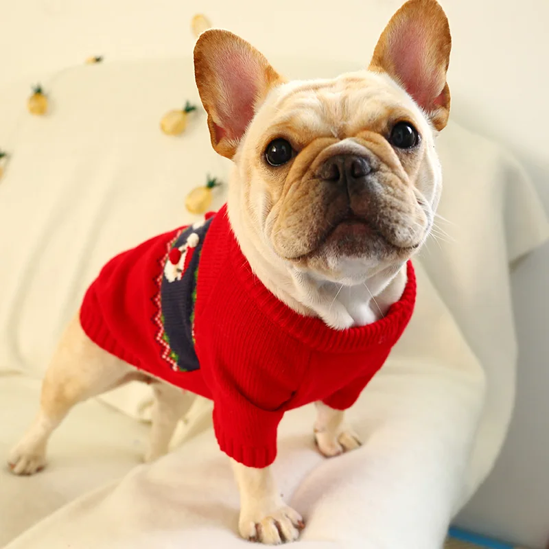 Psi Božič Puloverji Za francoski Bulldogs Pugs Udobno Dve nogi Hišnih Kuža Oblačila