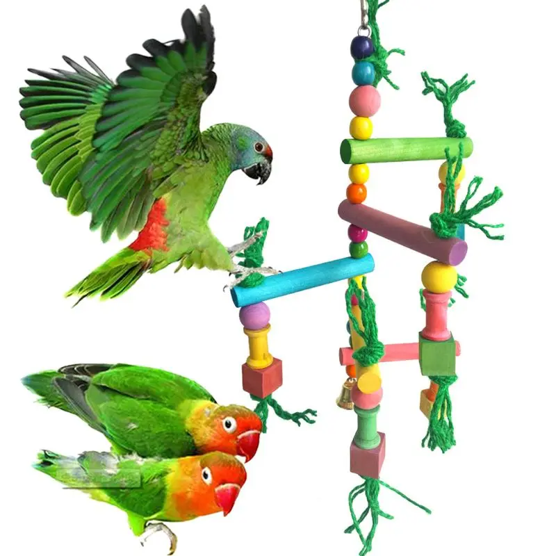 Ptica Papiga Igra Lesen Okvir Plezanje Viseče Lestve Swing Pet Brušenje Ostriž Platformo Birdcage Predvajanje Stand Igrače