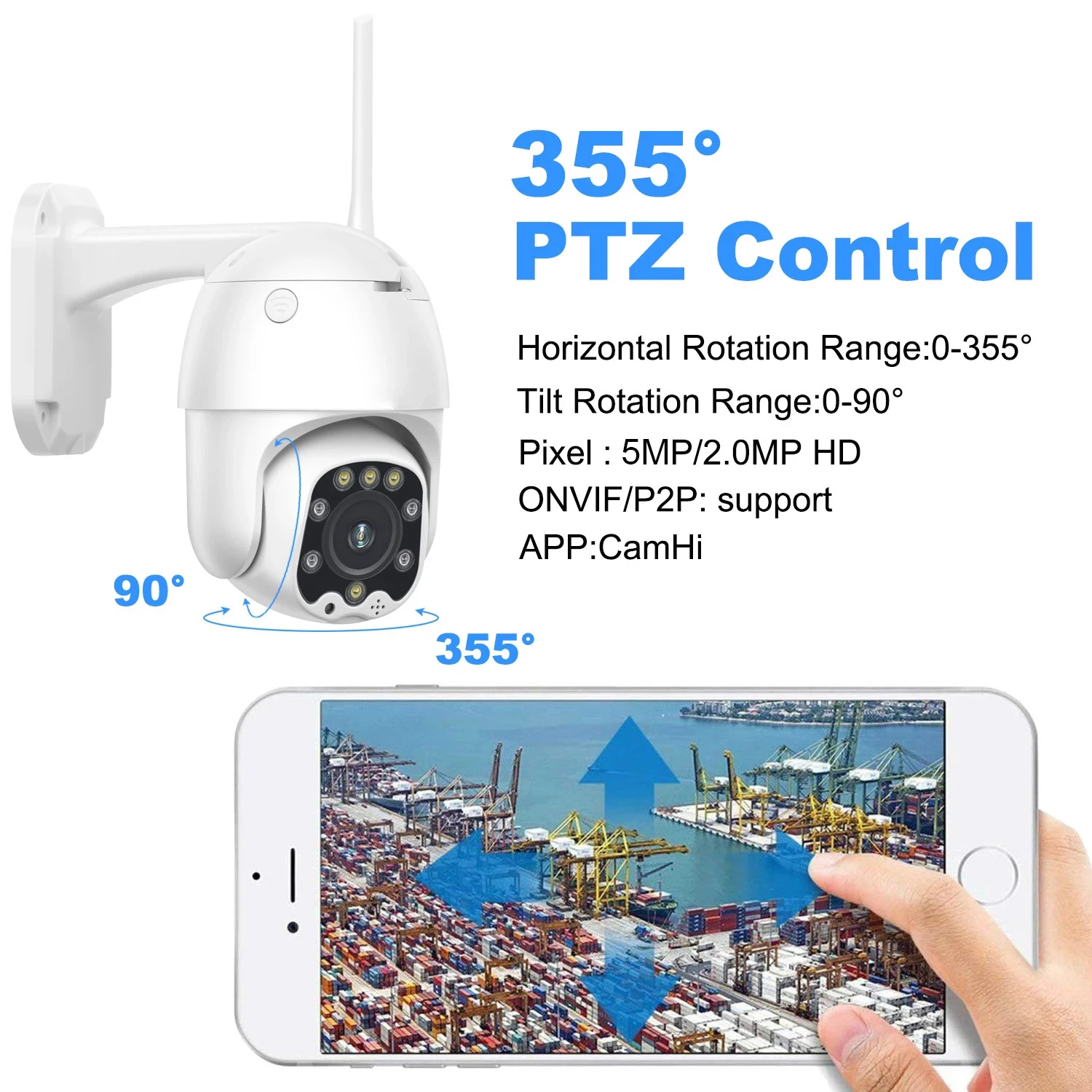 PTZ Speed Dome WIFI IP Kamera 1080P 5MP Prostem 5X Zoom Brezžične Varnostne Kamere Night Vision VideoAudio CCTV Nadzor Camhi