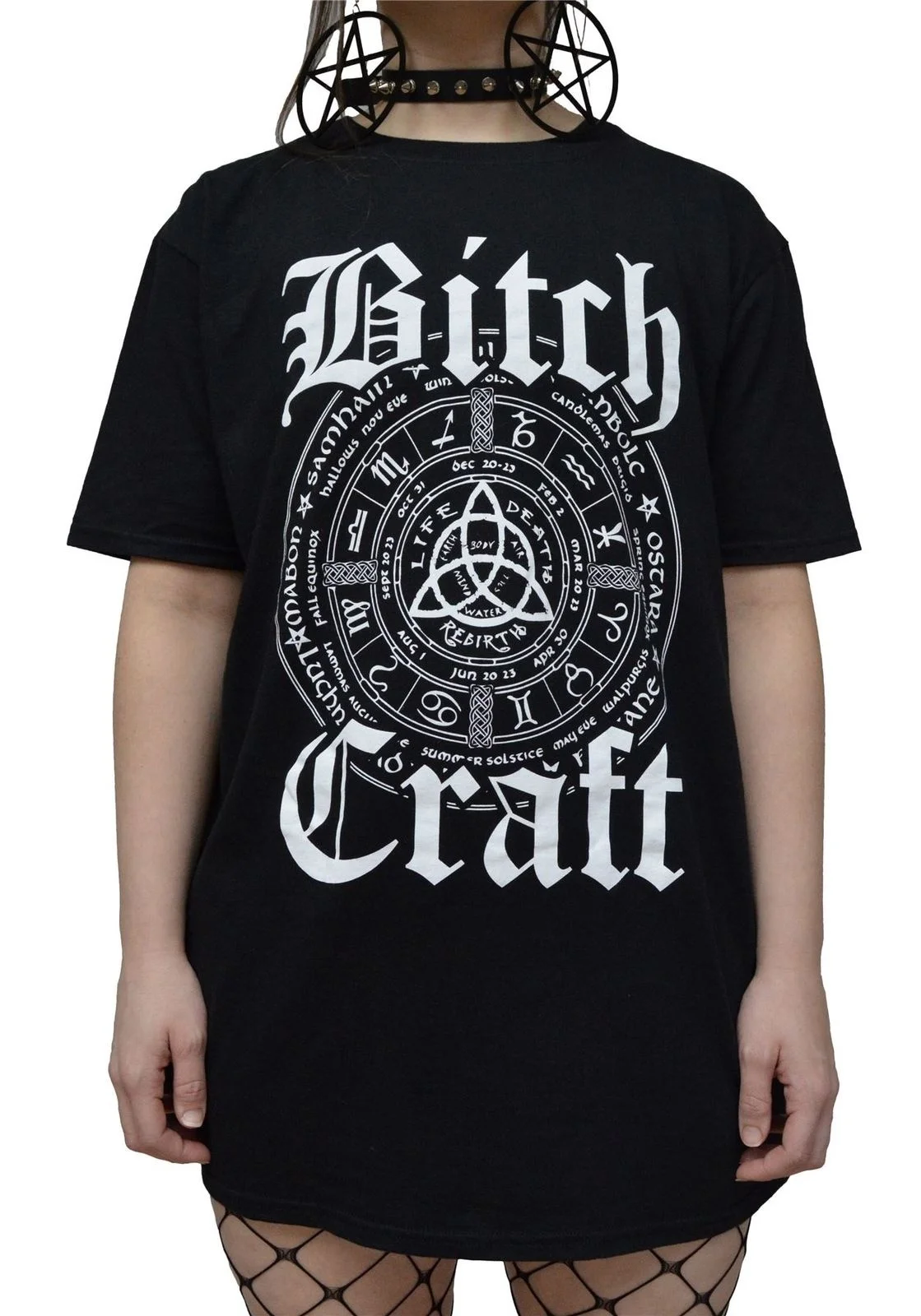 Pudo YF Luna Kult Prasica Obrti Gothic T-Shirt Withcraft Grunge Black Tee Oversize Satanic Majica Halloween Oblačila