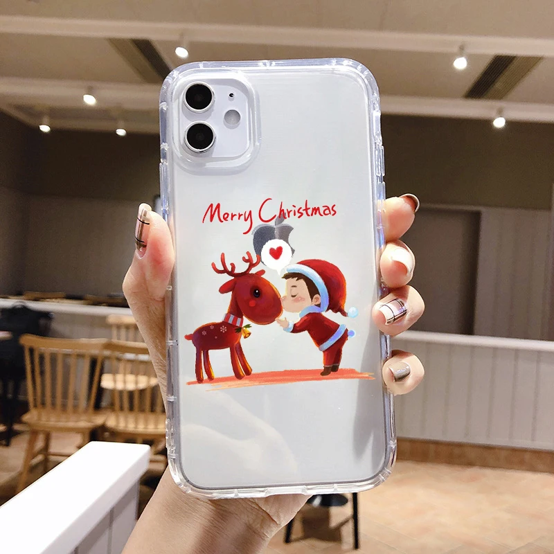 PUNQZY Vesel Božič Santa Claus Primeru Za iphone 12 PRO MAX 6 7 8 plus 7s 11 XS XR XS MAX SE 2020 Božično Drevo Mehko TPU Ohišje