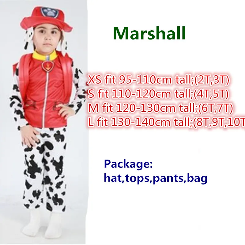 Purim Otroci Otrok Marshall Chase Skye Skalnata Cosplay Kostum Pustni Oblačila Fantje Božično Zabavo, Rojstni Dan