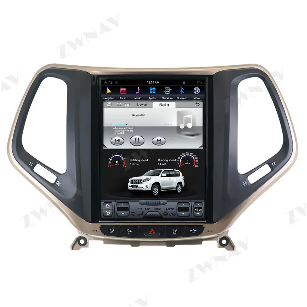PX6 4G+64 G Tesla Slog Velik Zaslon Android 9.0 Avto Multimedijski Predvajalnik Za JEEP Cherokee-2019 GPS Radio Audio stereo vodja enote