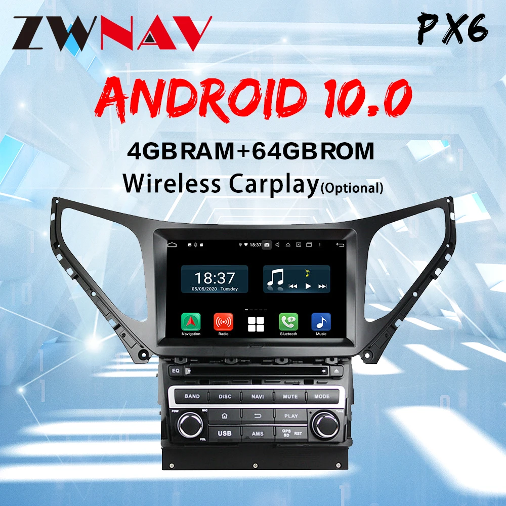 PX6 CARPLAY Android 10 avtoradio Automotivo Vodja Enote Za Hyundai Azera Avto DVD Predvajalnik Samodejno GPS Navigacija Stereo-2019